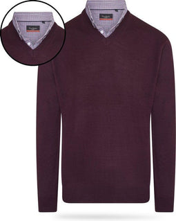 Pierre Cardin Mock Pullover - Heren Sweater - Cashmere en elastaan - Rood - M