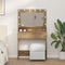 vidaXL - Kaptafel - met - LED - Verlichting - - - Artisan - Eiken - - - 79 - x - 41 - x - 135 - cm