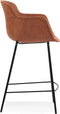 Alterego Mini Calvin - Bruine Microfabric Barkruk - 59x54x97,5cm