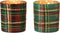 J-Line kaarshouder - theelichthouder Geruit - glas - rood/groen - small - 2 stuks