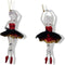 Ornament plastic zwarte jurk ballerina l14cm