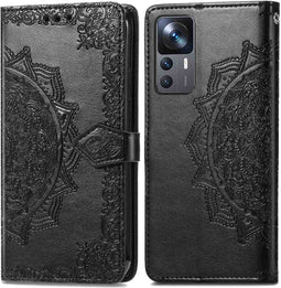 iMoshion Hoesje Geschikt voor Xiaomi 12T Pro / 12T Hoesje Met Pasjeshouder - iMoshion Mandala Bookcase - Zwart