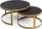 Stalux Salontafelset - Set Saar - Duurzaam ontwerp - Eenvoudige montage - Modern design - Zwart Eikenhout - 80 cm