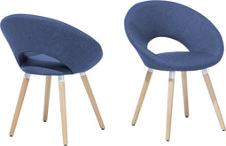 Set van 2 eetkamerstoelen ROSLYN Marineblauw