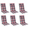 Stoelkussens 6 st hoge rug ruitpatroon oxford stof rood