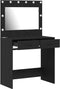 vidaXL - Make-up - Tafel - met - LED - Verlichting - - - Zwart - Eiken, - 79 - x - 40 - x - 135 - cm