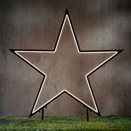 Luca Lighting Tuinsteker Neon Star 73cm LED Klassiek Wit - Zwart