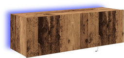 vidaXL - TV - Wandkast - met - LED - Verlichting - Oud - Hout - 100x35x31 - cm