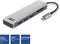 ACT AC7050 - USB-C Hub - 3x USB-A - Kaartlezer - PD Pass-Through - Grijs