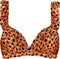 Beachlife Leopard Spots - Ruffle bikinitop - Voorgevormde cups en beugel - Dierenprint 90D