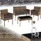tectake® Wicker tuinset Palese - Zitgroep voor 4 personen - Loungebank met salontafel en 2 tuinstoelen - Waterafstotend - Grijs