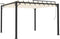 vidaXL - Prieel - met - lamellendak - 3x3 - m - stof - en - aluminium - crèmekleurig