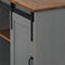vidaXL - Dressoir - HALDEN - met - schuifdeur - 80x40x80 - cm - massief - hout - grijs