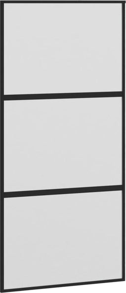 vidaXL - Schuifdeur - 102,5x205 - cm - gehard - glas - en - aluminium - zwart