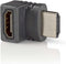 HDMI-Adapter - HDMI Connector - HDMI Female - Verguld - 270° Gehoekt - ABS - Antraciet - 1 Stuks - Window Box