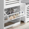 SoBuy FSR108-W - Schoenenopbergkast - 3 Planken & 2 Haken - Wit