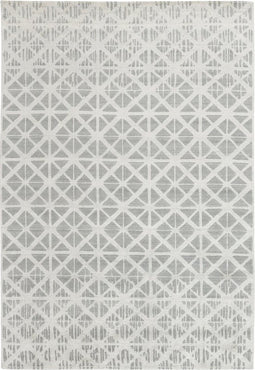 Shangri La Mosaik Vloerkleed - 140x200 - Rechthoek - Laagpolig Tapijt - Landelijk - Grijs, Wit