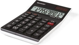Sharp rekenmachine - EL124TWH - zwart/wit - 12 digit - 1x LR44 batterij - SH-EL124TWH