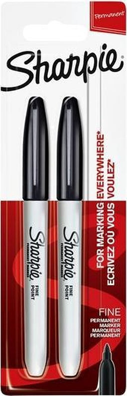 Sharpie-permanentmarkers | Fijne punt | Zwarte inkt | 2 stuks