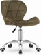 Bureaustoel AVOLA DORY-21 Bruin, Velvet Zitting, Ergonomisch en Verstelbare Zithoogte, 5-Poot Chrome Basis, Geschikt voor Thuis en Kantoor, Max. 110 kg