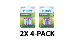 AAA oplaadbare batterijen – 700 mAh – Tot wel 1000x op te laden - NiMH-technologie – Voordeelverpakking 8 stuks