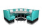 Bel Air Dinerbank Quarter Circle Booth HW-120-120 Turquoise