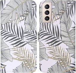iMoshion Hoesje Geschikt voor Samsung Galaxy S21 Plus Hoesje Met Pasjeshouder - iMoshion Design Softcase Bookcase - Meerkleurig / Glamour Botanic