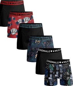 Muchachomalo - 6-pack onderbroeken heren - Elastisch katoen - Zachte waistband - Black/Multi (6-pack)