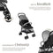 tectake® Buggy Emma - Kinderwagen - Inklapbaar 5-puntsgordel verstelbare rugleuning - Zwart/grijs