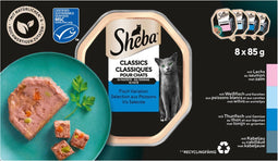 Sheba Adult Kattenvoer Classic Paté Natvoer Vis Kuipjes 8 x 85 gr