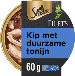 Sheba Filets Kip - Tonijn in Saus 60 gr