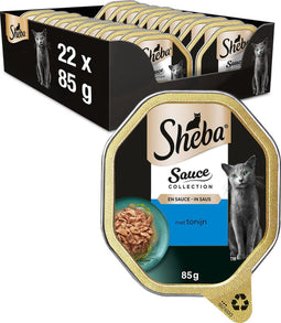 Sheba Kattenvoer - Sauce Collection - Tonijn - Kuipjes - 22x85g