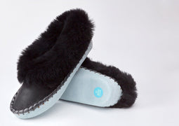 Sheepers Womens Black - Pantoffels voor Dames - Sloffen uit 100% Schapenvacht - Maat 37