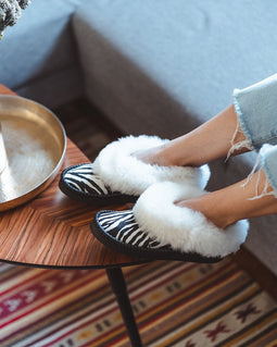 Sheepers Zebra - Pantoffels voor Dames - Sloffen uit 100% Schapenvacht - Maat 39