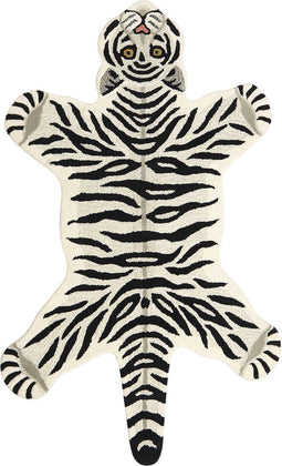 SHERE - Kindervloerkleed - Zwart/Wit - 100 x 160 cm - Wol