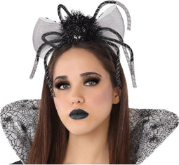 Halloween/horror verkleed diadeem/hoedje - heks/dark lady - kunststof - dames/meisjes