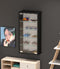VVD - Vitrinekastje wandvitrine - 4 glasplanken - 40 x 60 x 12 cm - Zwart