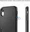 ShieldCase Kaarthouder case met slide iPhone Xr hoesje - Hardcover hoesje met ruimte voor pasjes - Extra sterke bescherming - Kwalitatieve backcover - zwart