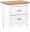 SHILLINGTON - Nachtkastje 2 lades - Wit/Lichthout - Dennenhout