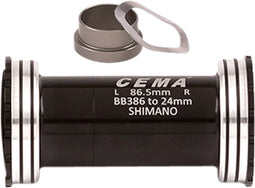 Shimano Bracketas BB386 Interlock Shimano-RVS-Zwart