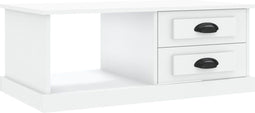 vidaXL - Salontafel - 90x50x35 - cm - bewerkt - hout - wit
