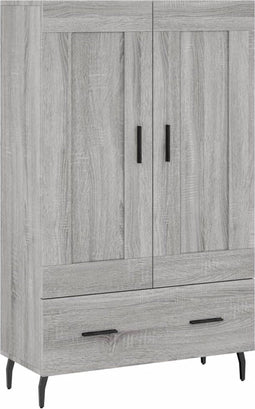 vidaXL - Hoge - kast - 69,5x31x115 - cm - bewerkt - hout - grijs - sonoma - eikenkleurig