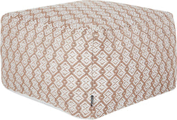 SHORAN - Buitenpoef - Beige/Wit - 50 x 50 x 30 cm - Synthetisch