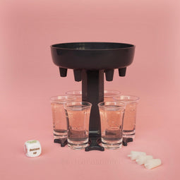 Shotfontein inclusief 6 shot glaasjes - Grijs - shotjesmaker - shotdispenser - shotbuddy - schenker - shotjes - shotglazen - dispenser - drank - feest
