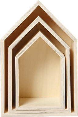 Showdozen, h: 20,3+25,3+31 cm, b: 13+16,2+20 cm, 3 stuks, triplex