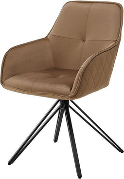 Clyde Draaistoel - Kuipstoel - Fluweelbruin - Cognac