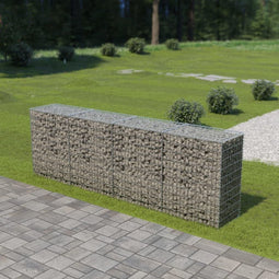 vidaXL - Schanskorfmuur - met - deksels - 300x50x100 - cm - gegalvaniseerd - staal