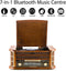 Shuman Retro 7-in-1 platenspeler, draadloze verbinding, Home Audio Center met afstandsbediening, vin