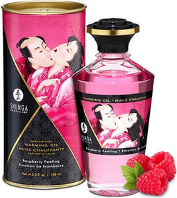 Shunga - Verwarmende Olie - Om Van Het Lichaam Te Likken - Raspberry Feeling