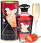 Shunga - Verwarmende Olie - Om Van Het Lichaam Te Likken - Strawberry Wine